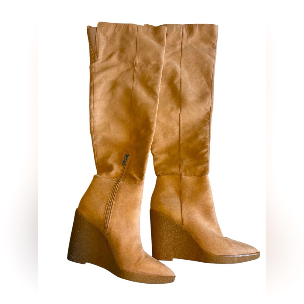 Jessica Simpson Tan Wedge Heel over Knee-High Boots
